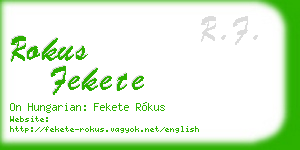 rokus fekete business card
