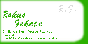 rokus fekete business card